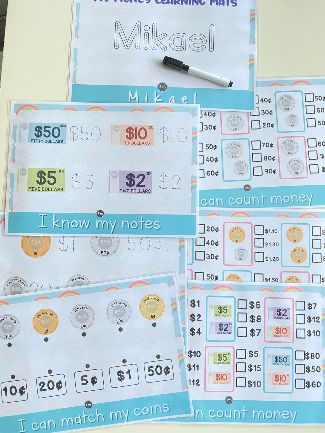 Money Learning Mats