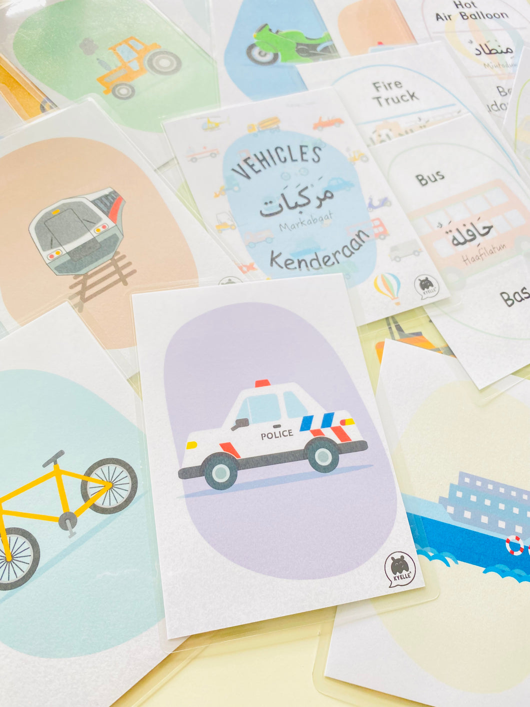 Trilingual Vehicles Flashcards Arabic English Malay